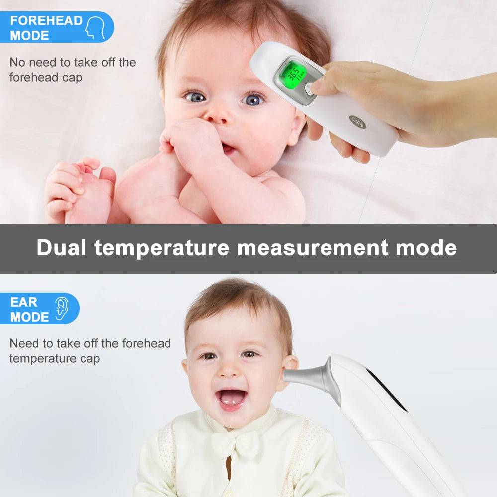 Cofoe 2 in 1 Digital Forehead & Ear Thermometer Non-Contact Medical Thermometer Baby/Adult  ±0.1℃ Temperature precise Measure