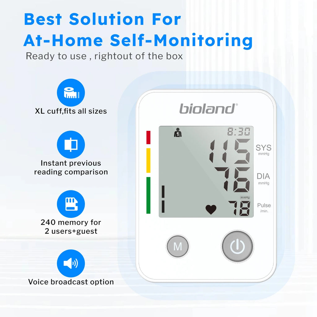 bioland Blood Pressure Monitor 2005 Tensiometer Upper Arm Automatic Digital BP Measuring Device Blood Pressure Guage kit 2005-1