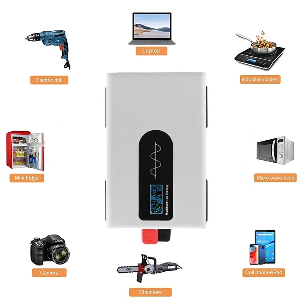 12000W 10000W 8000W Pure Sine Wave Inverter DC 12V 24V 48V 72V 92V To AC 220V 110V Solar Power Bank Inverter Frequency Converter