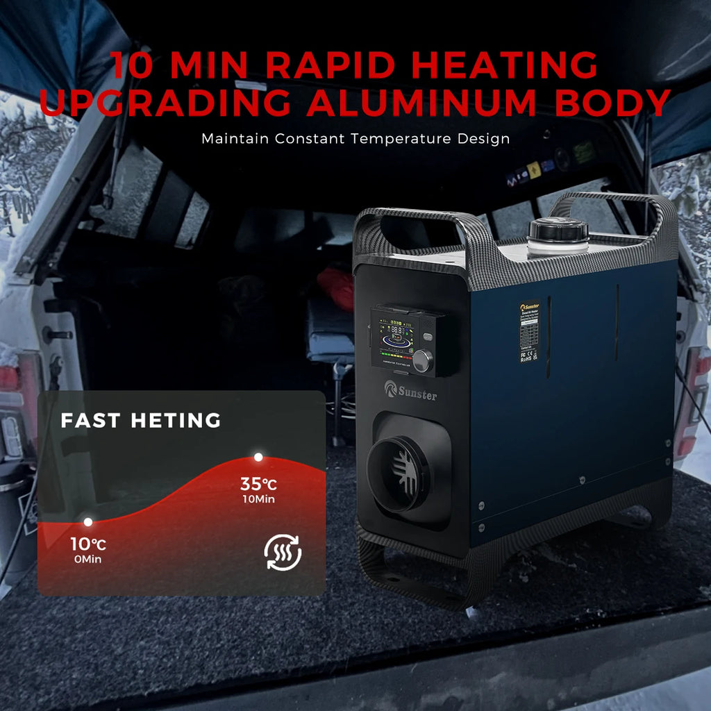 12V 24V 220V 8KW Diesel Air Heater with APP Remote Control &LCD Monitor Parking Night heater for Car RV  Camper Tent Garage Home