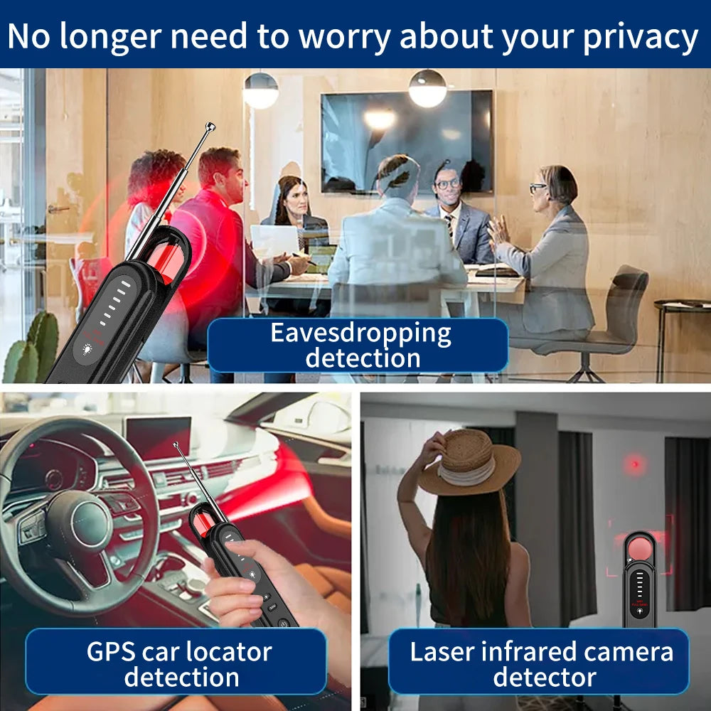 T01 Anti Camera Detector Upgraded Anti Spy Gadget GPS Tracker Finder Bug Detector Wireless RF Signal Infrared Scanner
