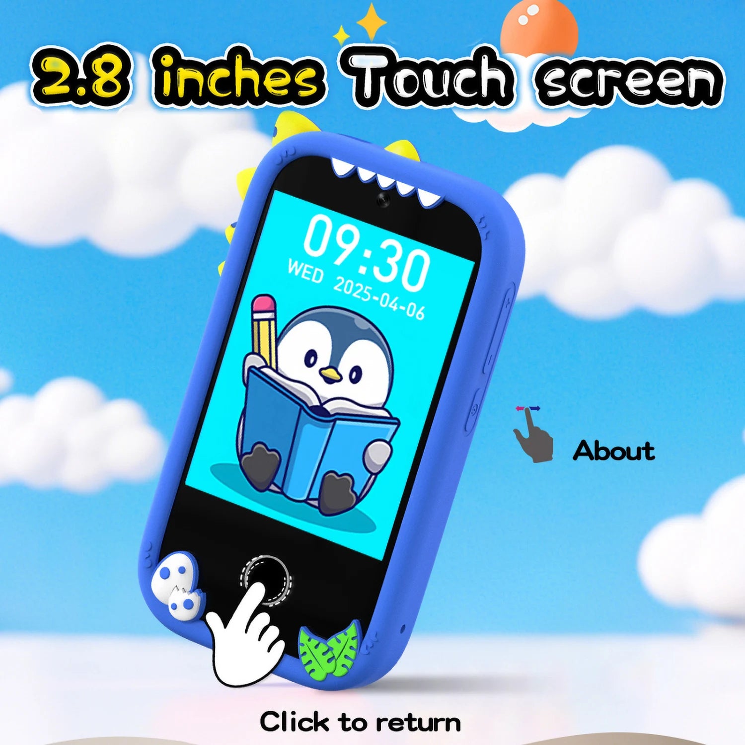 Upgrade Kid Smart Phone Toy 2.8 Inch Touch Video recording Music Player 16 Games Baby Phone With 32G for Children Brithday Gifts