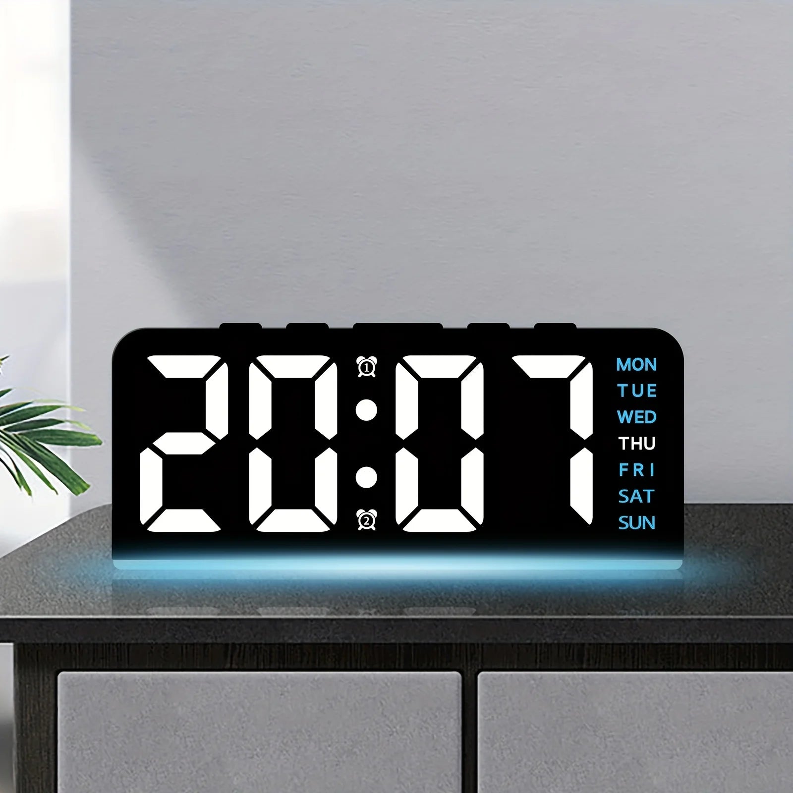 1 PCS Digital LED Alarm Clock With Date Display Dual Alarms Snooze Function Night Light 12H 24H Mode For Bedroom Desk Table