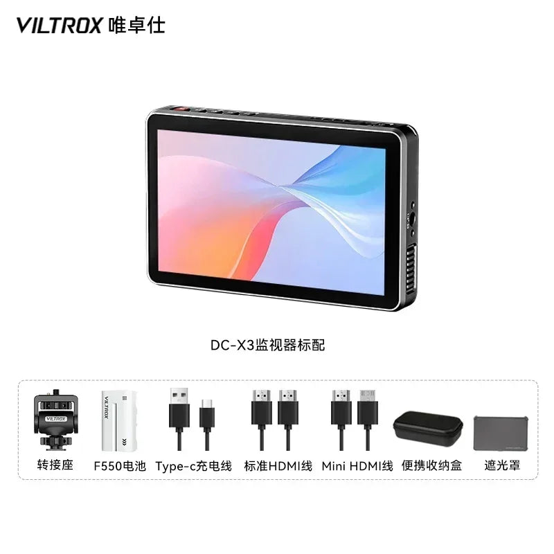 Viltrox DC-X2/DC-X3 Portable Monitor 6 Inch 2000 Nits 4K Touch Screen Profissional Photographic HD FHD Camera Monitor for Vedio