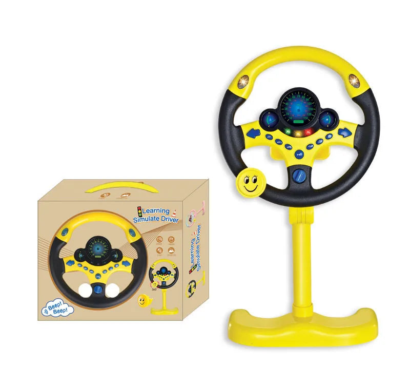 Electric Simulated Driving Steering Three-Dimensional Portable Wheel Copilot Toy Light And Sound Educational Children's Gifts