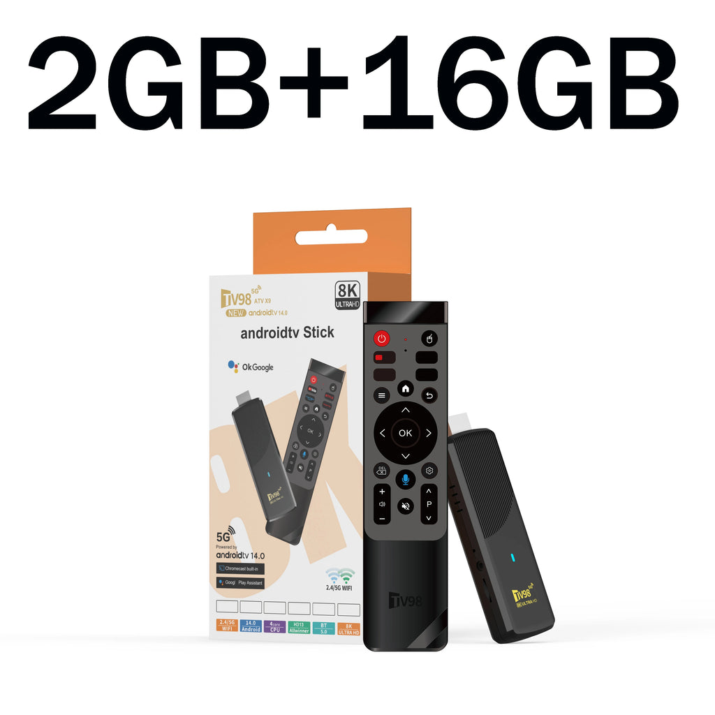 TV98 ATV X9 Smart TV Stick Android14 Allwinner H313 OTA 8GB 128GB Support 8K 4K Media Player 4G 5G Wifi6 HDR10 Voice Remote iptv