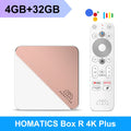 HOMATICS Box R 4K Plus TV Box AndroidTV 14 Netflix Google Certified Amlogic S905X4 4G32G Support DTS Dolby Audio AV1 Wifi6 BT5.0