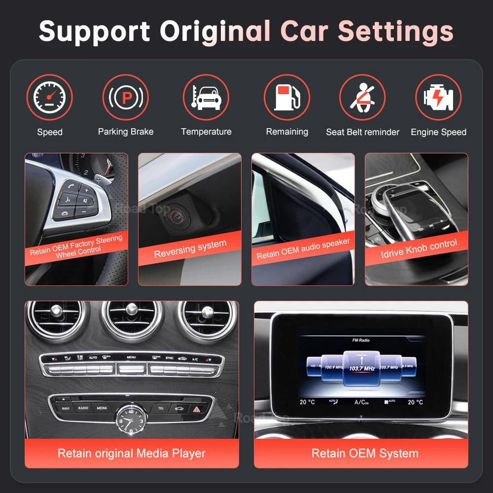 Linux Multimedia Screen Wireless CarPlay Android Auto for Mercedes-Benz W205 W176 GLC A C V Class W447 CLA GLA 2015-2018 NTG5.0