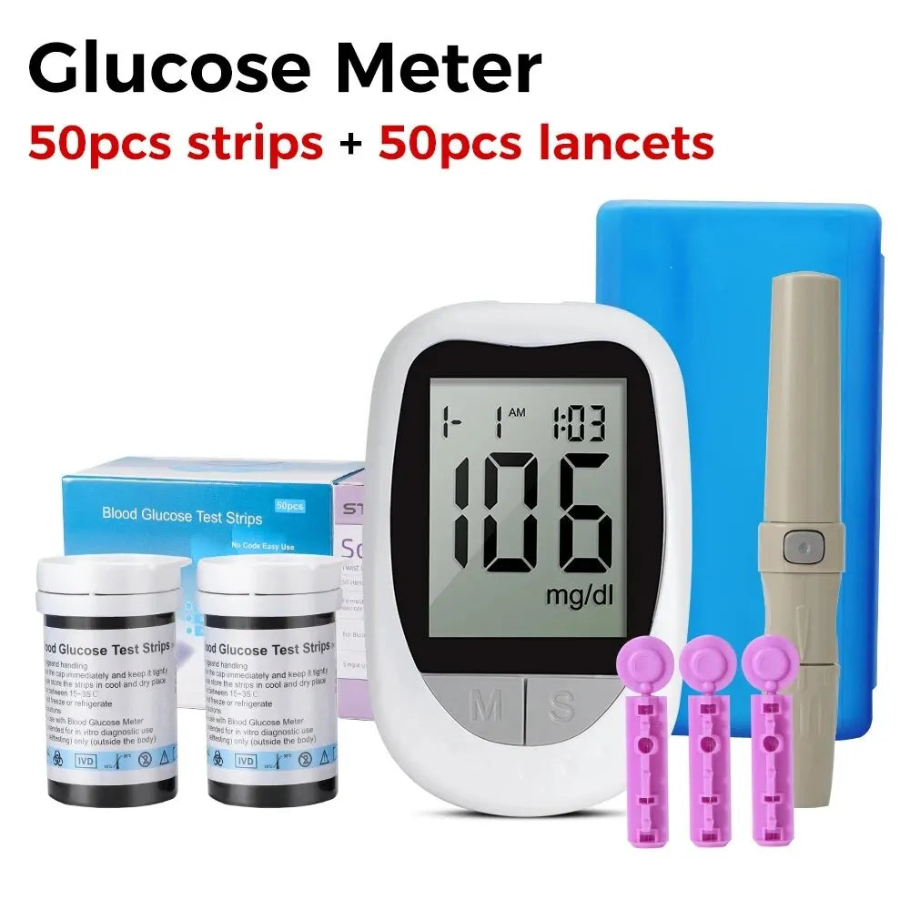 Blood Glucose Meter Medical Glucose Test Strips Lancets Devices Glucometer Kit Diabetic Diabetes Digital official-website