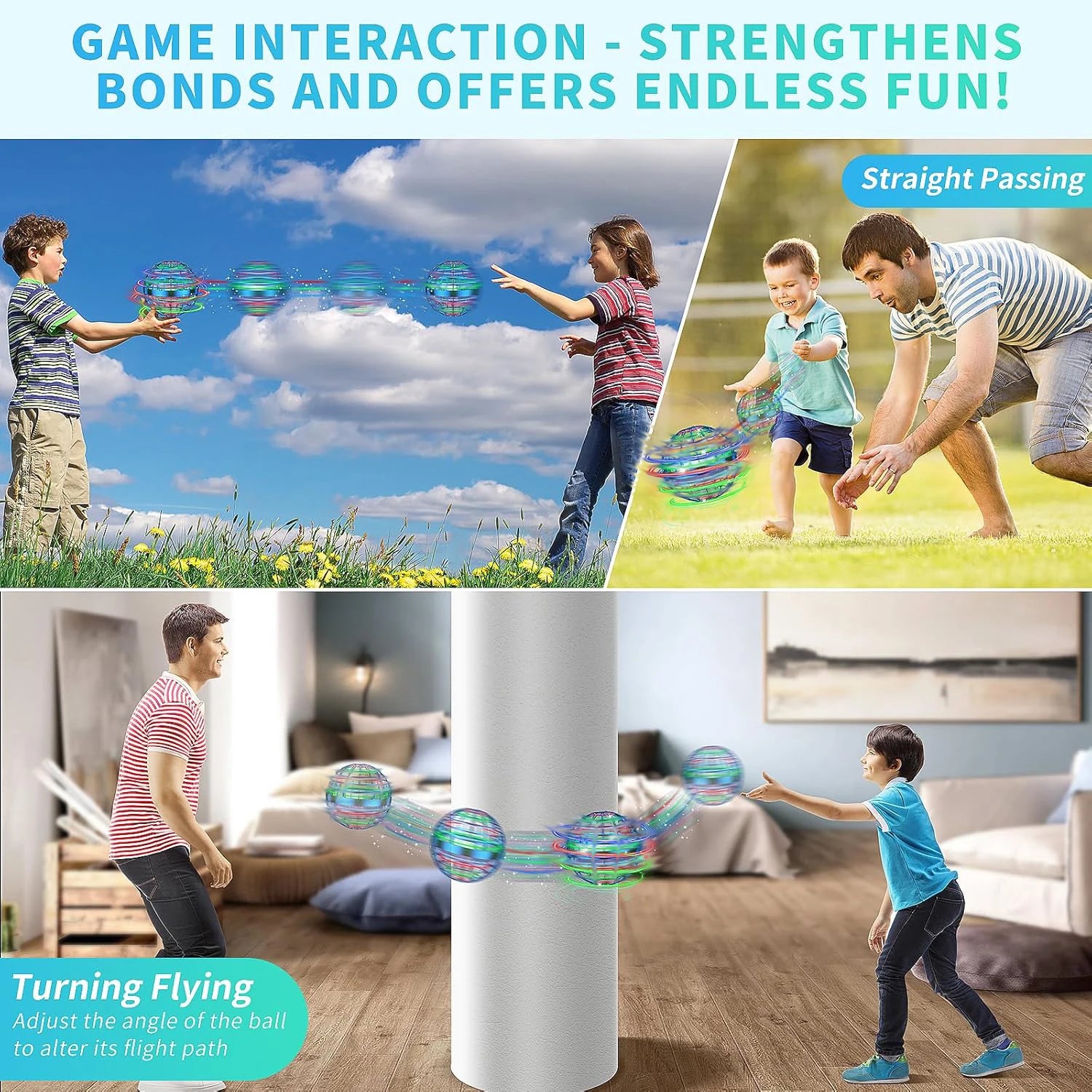 2026 New Improved Flying Orb Ball Magic Hover Cosmic Globe RGB Lights For KidsTeens Adults Indoor Outdoor Hand Drone Fidget Toy