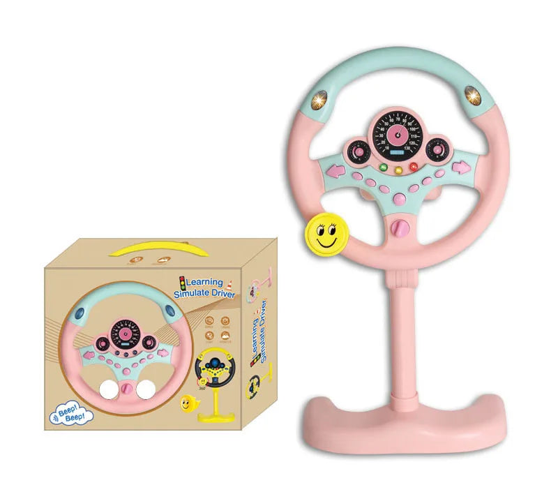Electric Simulated Driving Steering Three-Dimensional Portable Wheel Copilot Toy Light And Sound Educational Children's Gifts