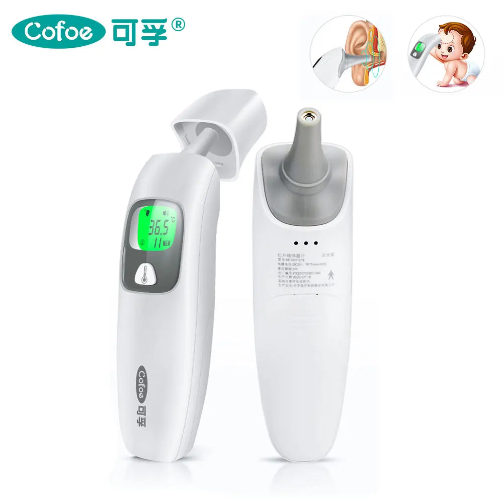 Cofoe 2 in 1 Digital Forehead & Ear Thermometer Non-Contact Medical Thermometer Baby/Adult  ±0.1℃ Temperature precise Measure