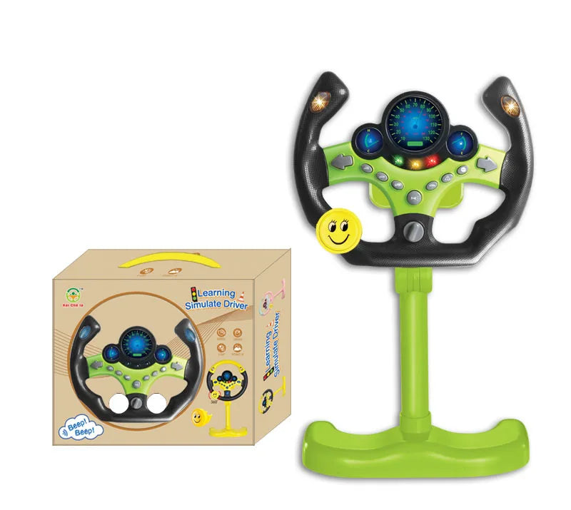 Electric Simulated Driving Steering Three-Dimensional Portable Wheel Copilot Toy Light And Sound Educational Children's Gifts