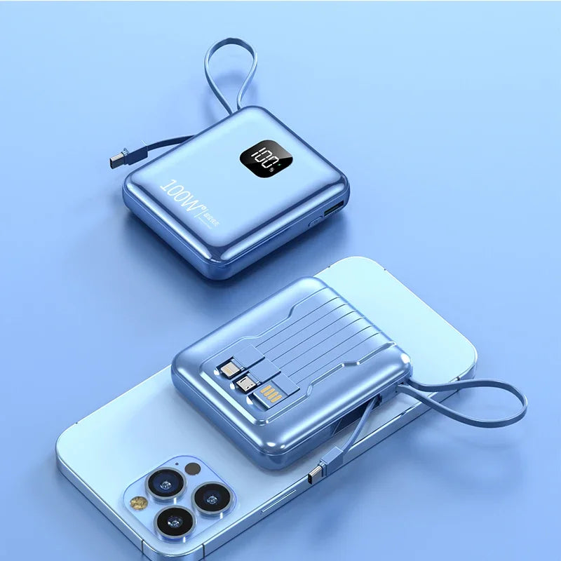 66W Super Fast Charge 20000mAh Mini Power Pack Built in Cable Power Pack For iPhone 16 13 Pro Xiaomi   External Battery Charger