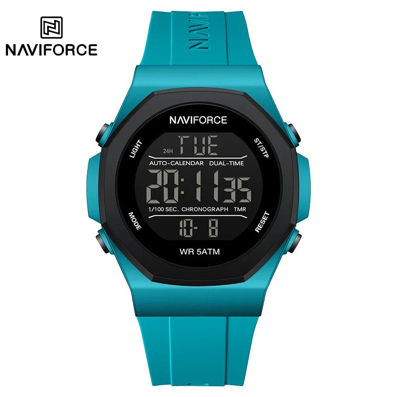NAVIFORCE Digital Watches for Men Sports LCD Wristwatches  50m Waterproof Sport Watch Digital Light Stopwatch Military Men Watch