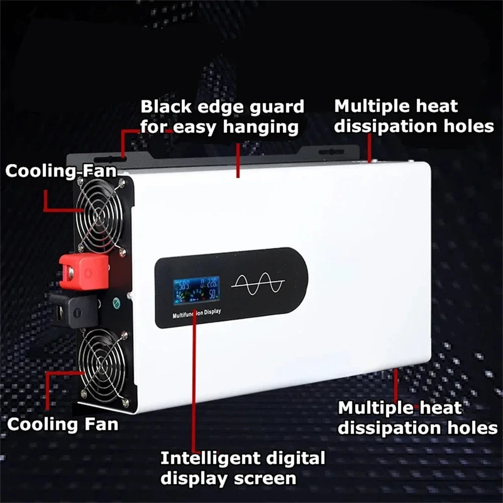 12000W 10000W 8000W Pure Sine Wave Inverter DC 12V 24V 48V 72V 92V To AC 220V 110V Solar Power Bank Inverter Frequency Converter