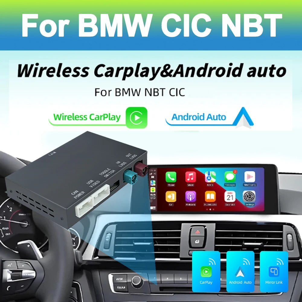 Wireless CarPlay Android For BMW NBT CIC System BMW NBT CIC System 1 2 3 4 5 6 7 Series X1 X3 X4 X5 X6 MINI E60 E84 E70 F26 F25