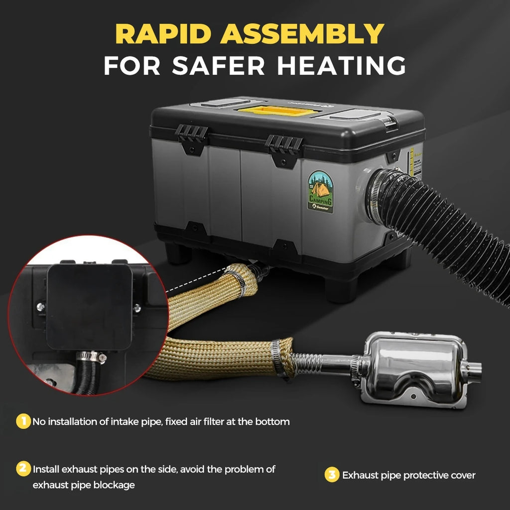 TB10 8KW 12V/24V/230V Diesel Air Heater LCD & Bluetooth APP w/ Auto Start-Stop Adaptive Plateau Parking Heater For Car RV Camper