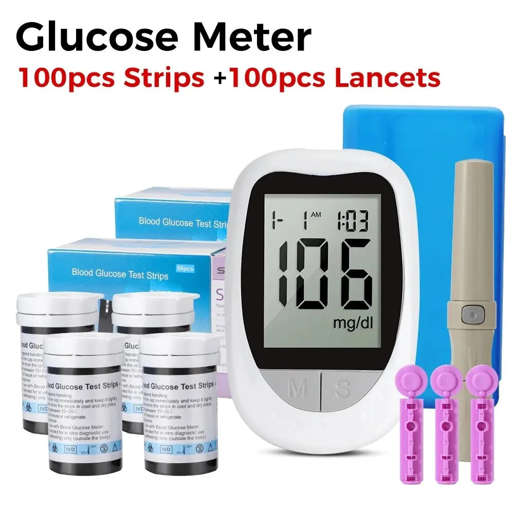 Blood Glucose Meter Medical Glucose Test Strips Lancets Devices Glucometer Kit Diabetic Diabetes Digital official-website