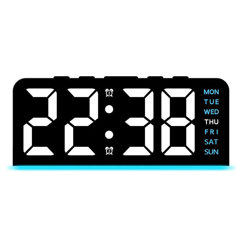 1 PCS Digital LED Alarm Clock With Date Display Dual Alarms Snooze Function Night Light 12H 24H Mode For Bedroom Desk Table