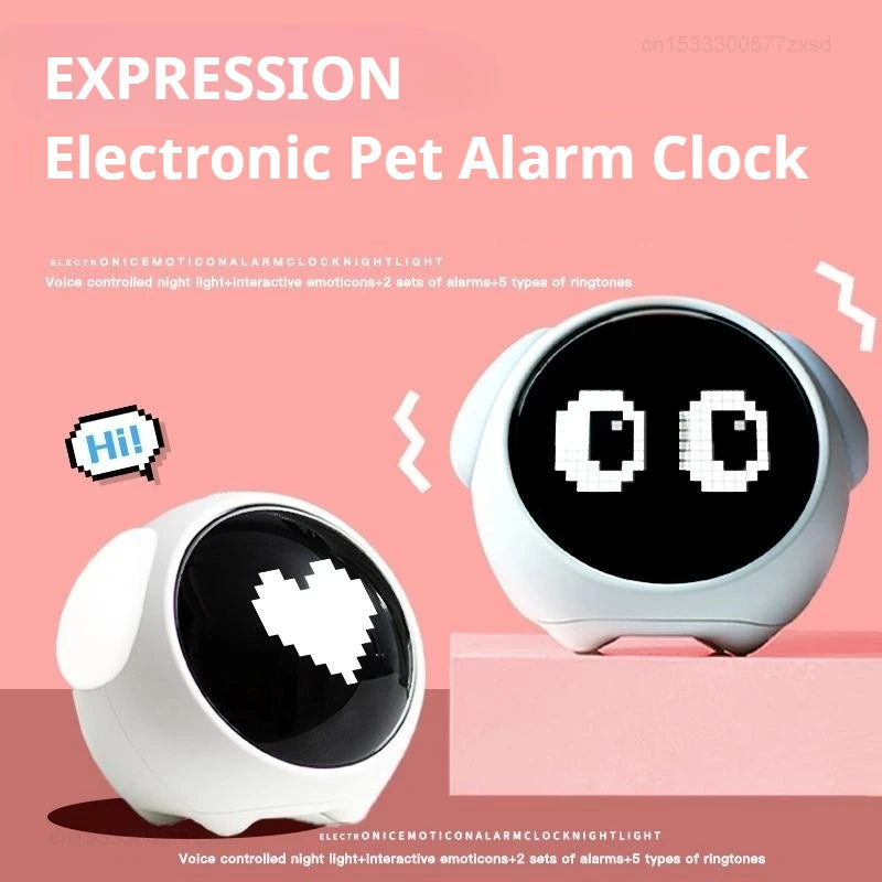 Child Alarm Clock Digital Emotion Table Clock WIth Light Living Room Bedroom Desktop Clock Cute Cartoon Alarm Clock for Kids