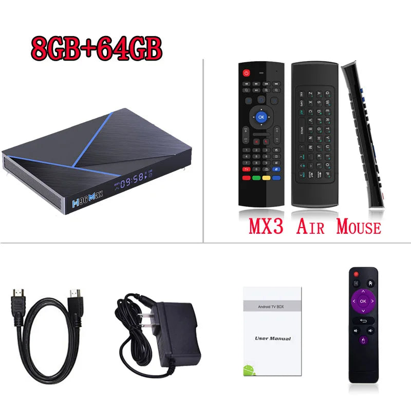 H96 Max V56 Android12 Smart TV Box RK3566 Quad-Core 4K 2.4G/5G WiFi BT4.0 1000M LAN 8GB 64GB Set Top Box