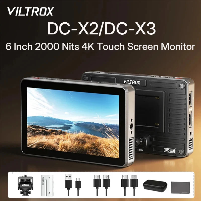 Viltrox DC-X2/DC-X3 Portable Monitor 6 Inch 2000 Nits 4K Touch Screen Profissional Photographic HD FHD Camera Monitor for Vedio