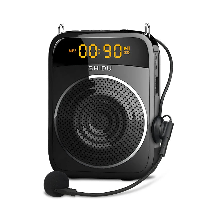 SHIDU 15W Rechargeable Portable Bluetooth Voice Amplifier for Teacher Wired Microphone FM Radio AUX Audio Recording Speaker S278