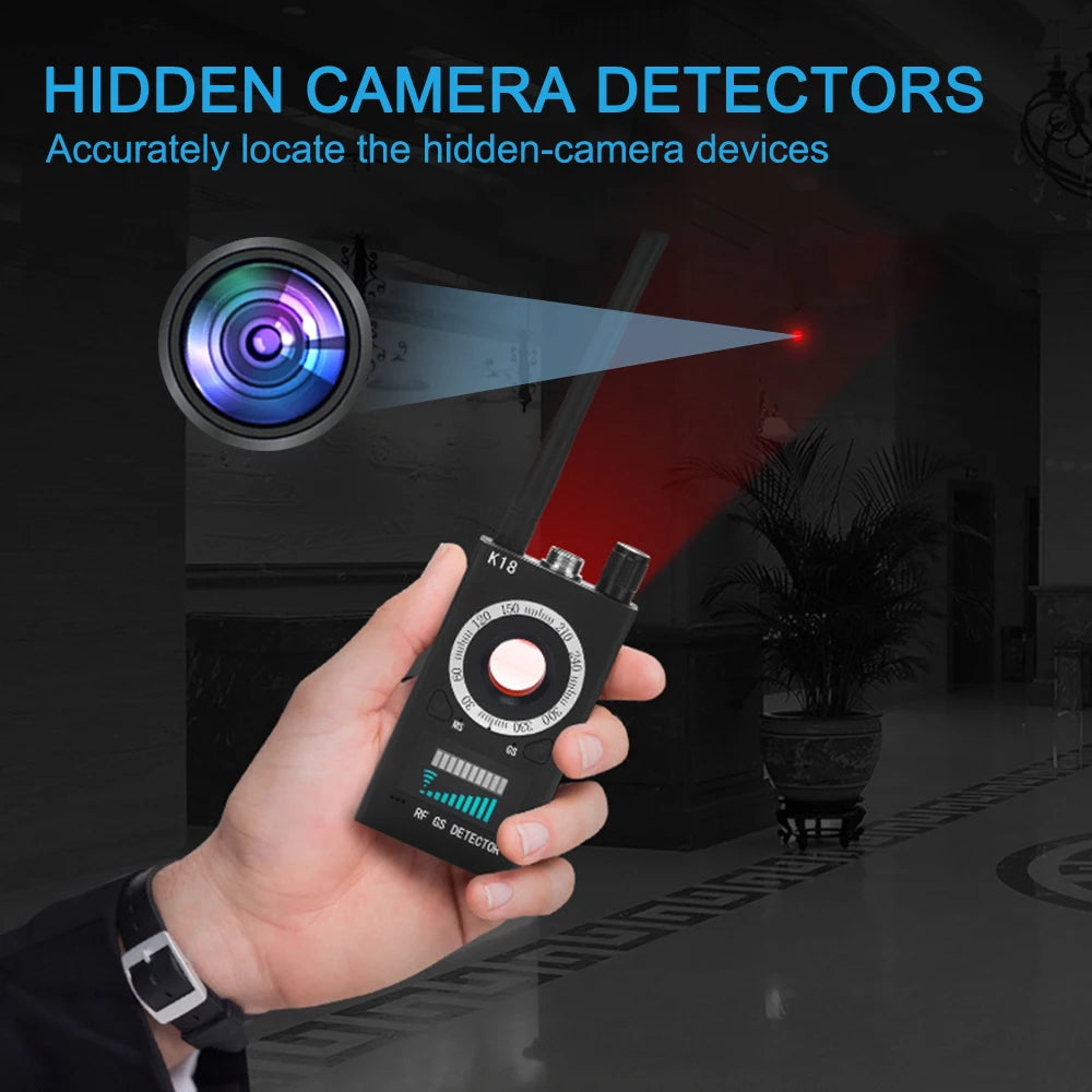 K18 Anti Candid Camera Detector Bug Gadgets Wiretapping Finder GPS Signal Lens RF Spy Tracker Detect Multi-function Anti Camera