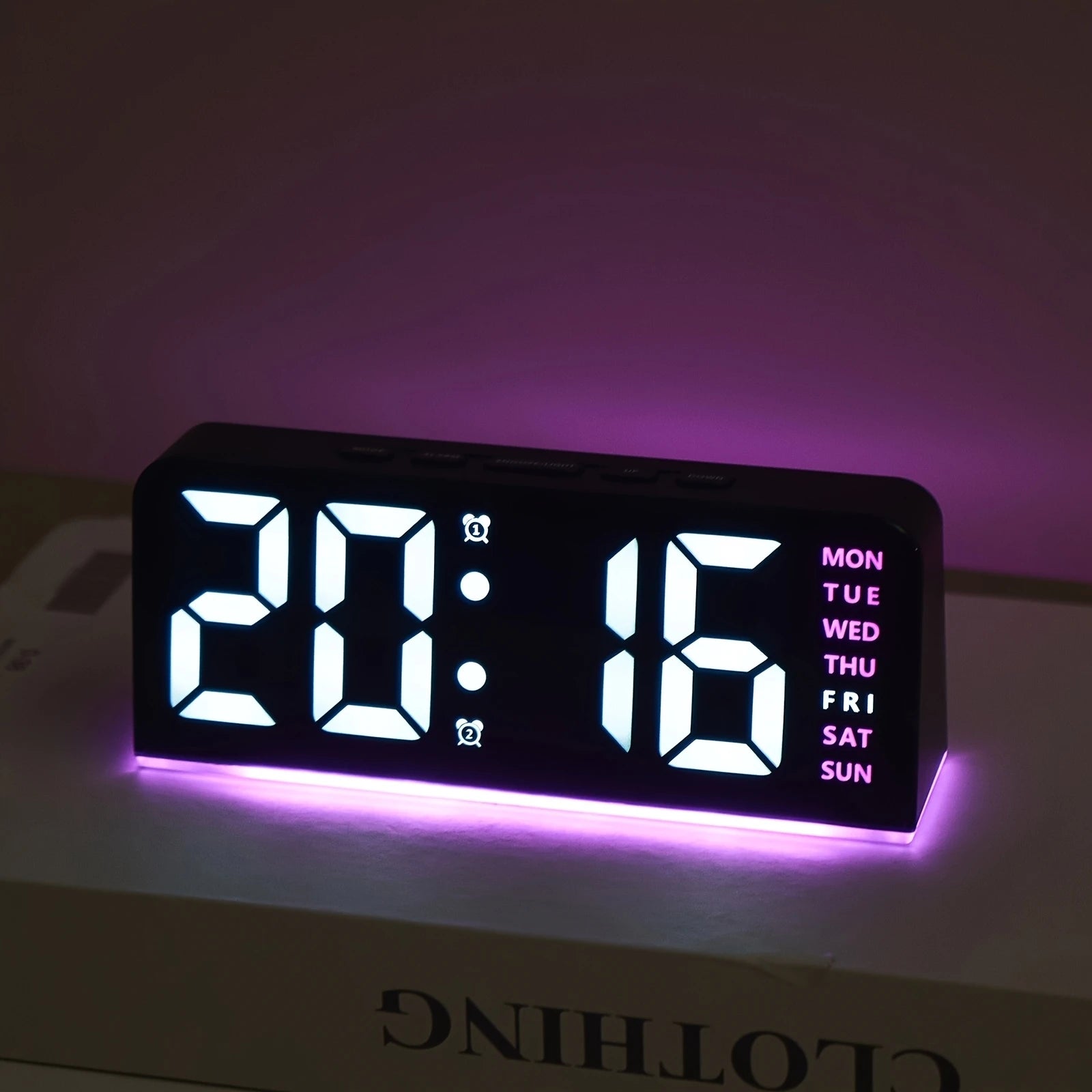 1 PCS Digital LED Alarm Clock With Date Display Dual Alarms Snooze Function Night Light 12H 24H Mode For Bedroom Desk Table