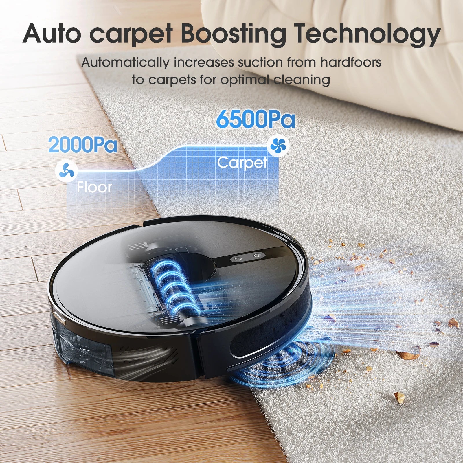 Lubluelu B40 Robot Vacuum and Mop Cleaner, 6000Pa Strong Suction, 180 Mins Long Runtime, APP Control Smart Mapping, 34 No-Go Zon