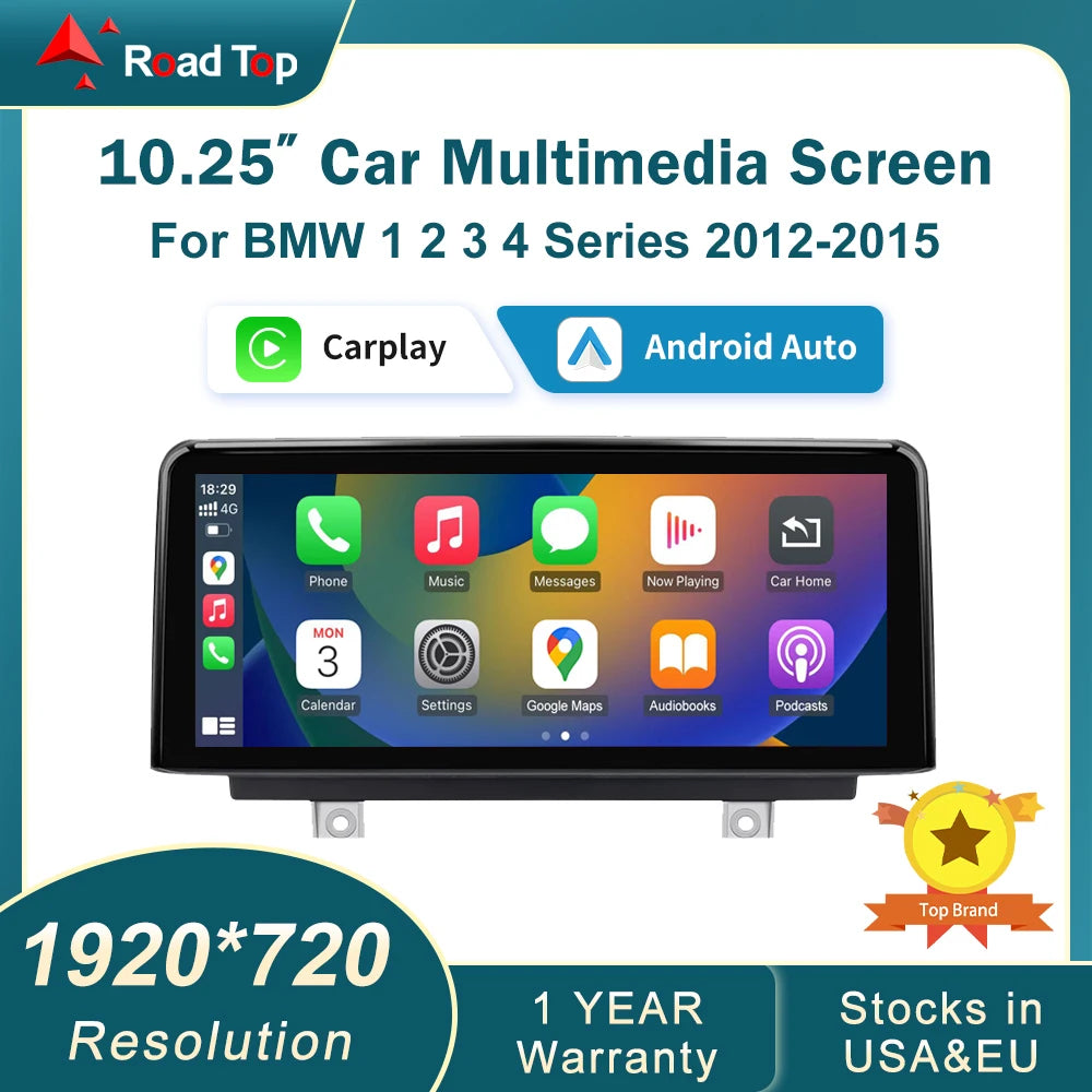 10.25'12.3' Wireless CarPlay Android Auto Multimedia Display Screen For BMW 1 2 3 4 Series F20 F21 F22 F30 F31 F32 F33