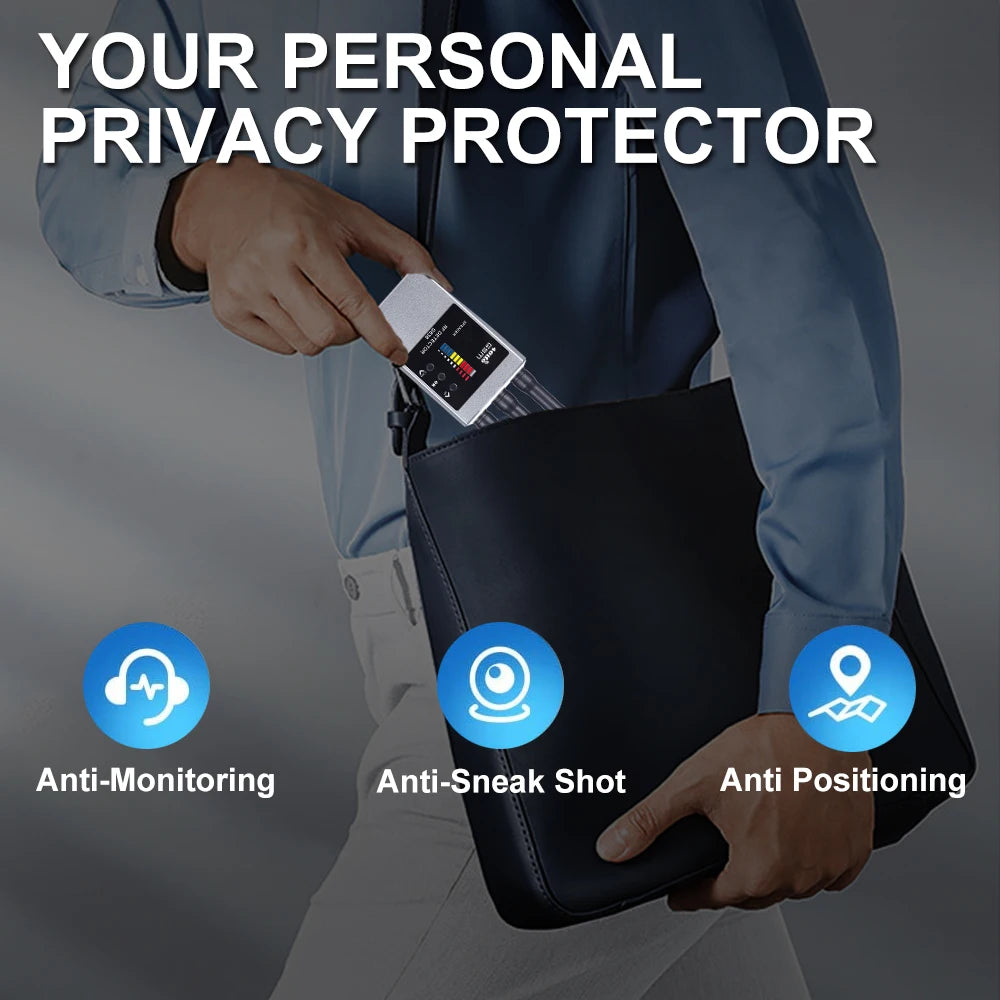 1MHz-8000MHz Radio Detect IR Anti Spy Hidden Camera Detector GSM Audio Bug Finder Lens GPS Tracker RF Signal Scanner Spy Gadgets