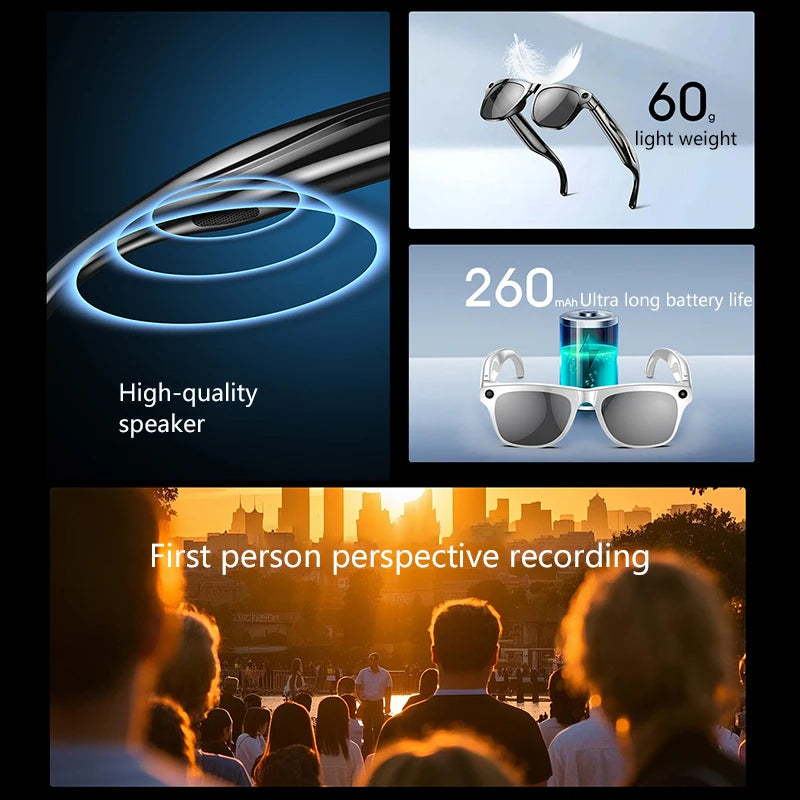 Xiaomi Mijia 8K HD Color Changing AI Smart Glasses Chat GPT 100MP Camera Bluetooth Call Voice Assistant Control Smart Glasses