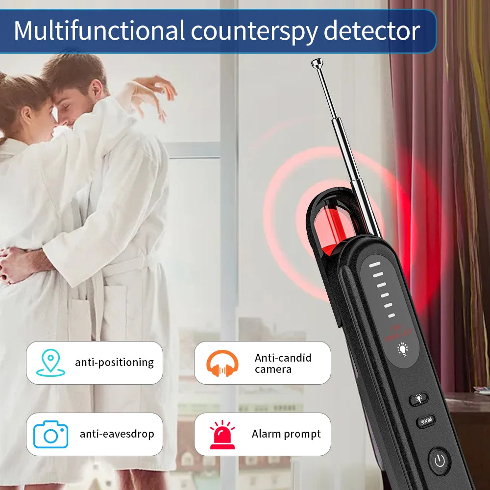 T01 Anti Camera Detector Upgraded Anti Spy Gadget GPS Tracker Finder Bug Detector Wireless RF Signal Infrared Scanner