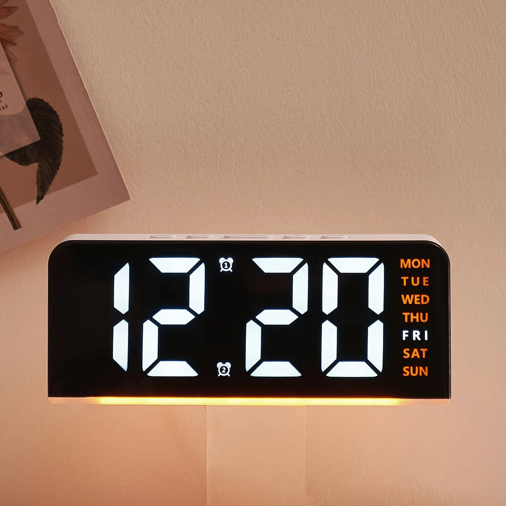 1 PCS Digital LED Alarm Clock With Date Display Dual Alarms Snooze Function Night Light 12H 24H Mode For Bedroom Desk Table