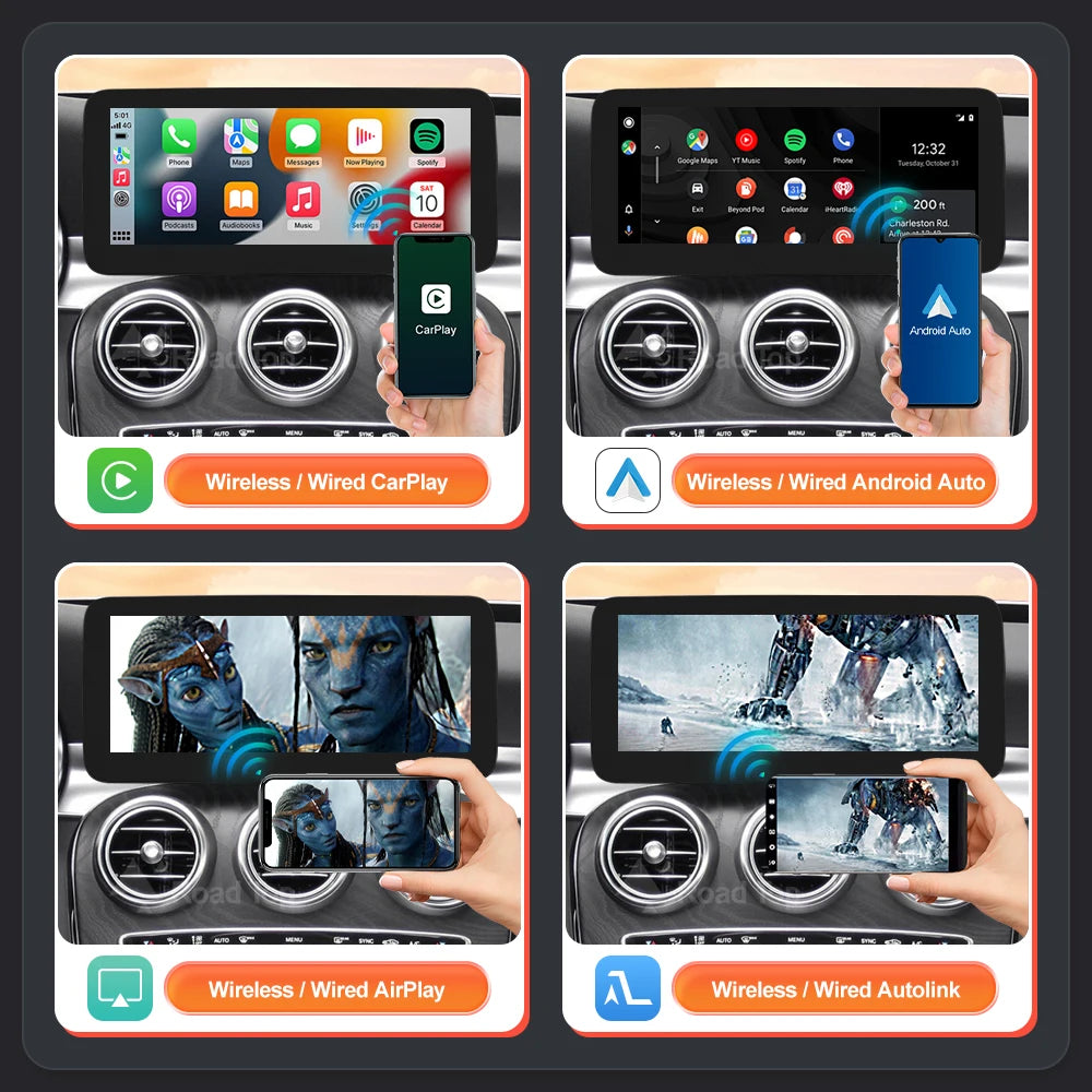 Linux Multimedia Screen Wireless CarPlay Android Auto for Mercedes-Benz W205 W176 GLC A C V Class W447 CLA GLA 2015-2018 NTG5.0