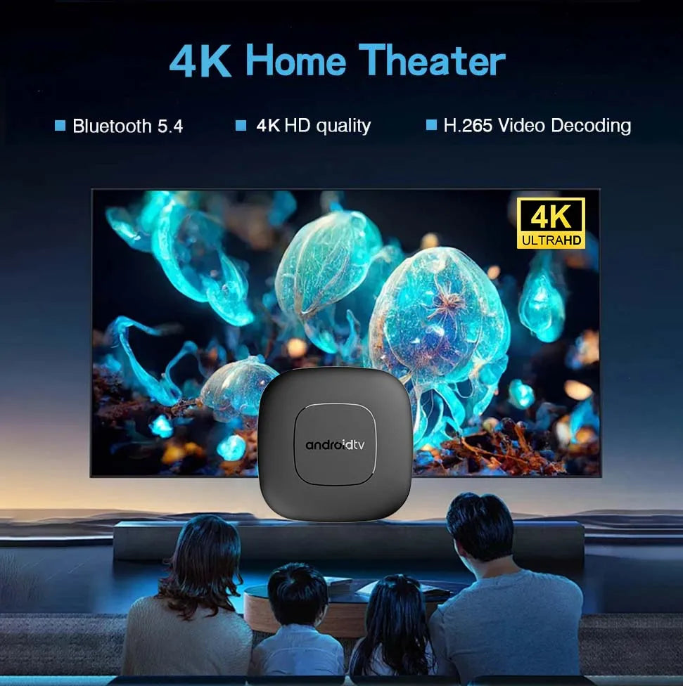 Global Version Mortal T1 Smart Streaming Media Player TV Box AllwinnerH313 Android13 2.4G&5G Wifi 4K  Bluetooth Google Assistant