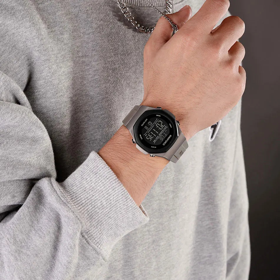 NAVIFORCE Digital Watches for Men Sports LCD Wristwatches  50m Waterproof Sport Watch Digital Light Stopwatch Military Men Watch