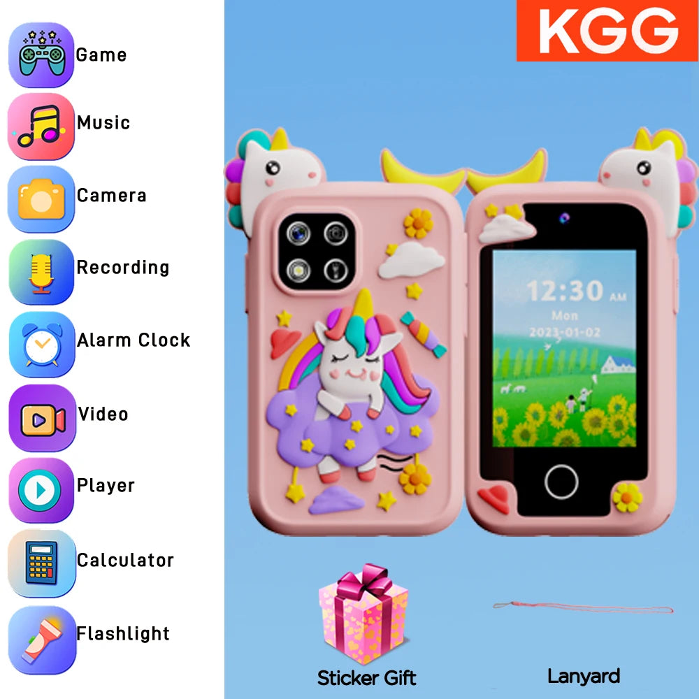 Kids Smart Phone for Girls Boys Kids Cell Phone Toys Dual Camera Music Player 17 Games Toddler Learning Phone For Birthday Gifts