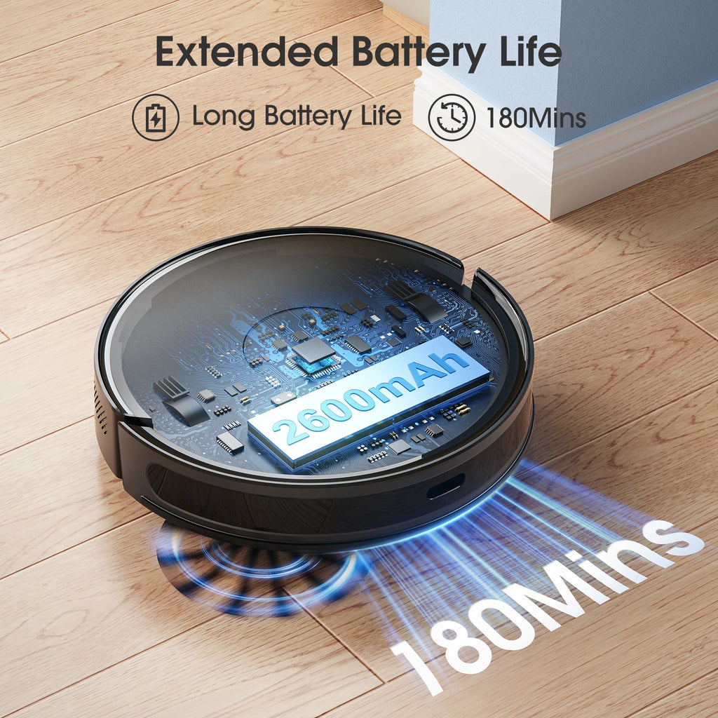 Lubluelu B40 Robot Vacuum and Mop Cleaner, 6000Pa Strong Suction, 180 Mins Long Runtime, APP Control Smart Mapping, 34 No-Go Zon