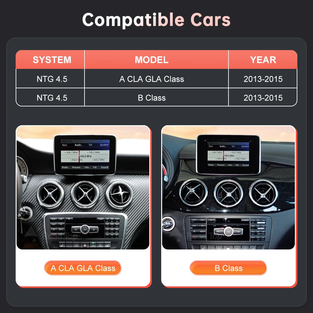 1920*720 Touch Screen Car Multimedia Display For Benz A B CLA GLA W176 W463 W246 2013-2015 NTG4.5 Wireless Carplay Android Auto