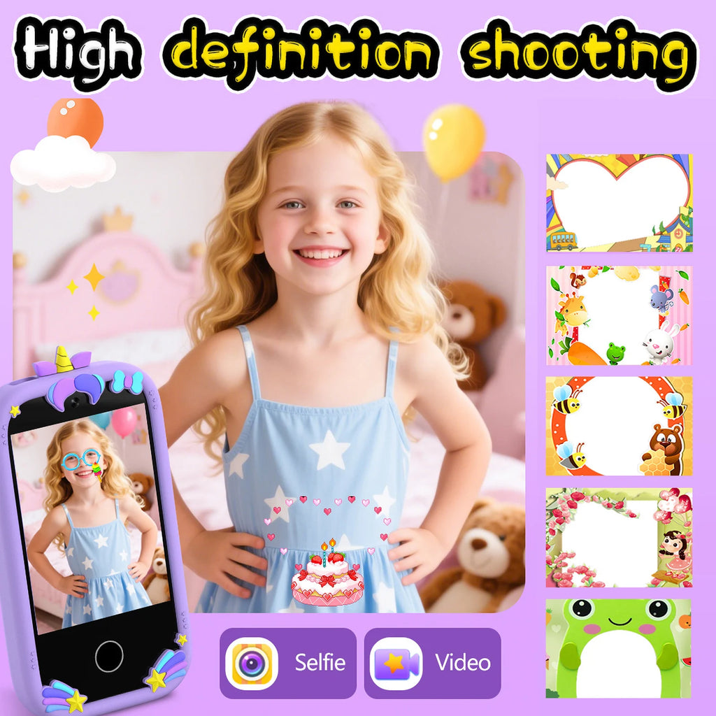 Upgrade Kid Smart Phone Toy 2.8 Inch Touch Video recording Music Player 16 Games Baby Phone With 32G for Children Brithday Gifts