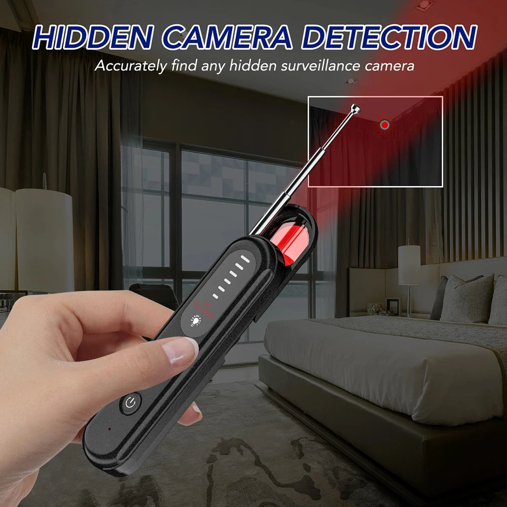 T01 Anti Camera Detector Upgraded Anti Spy Gadget GPS Tracker Finder Bug Detector Wireless RF Signal Infrared Scanner