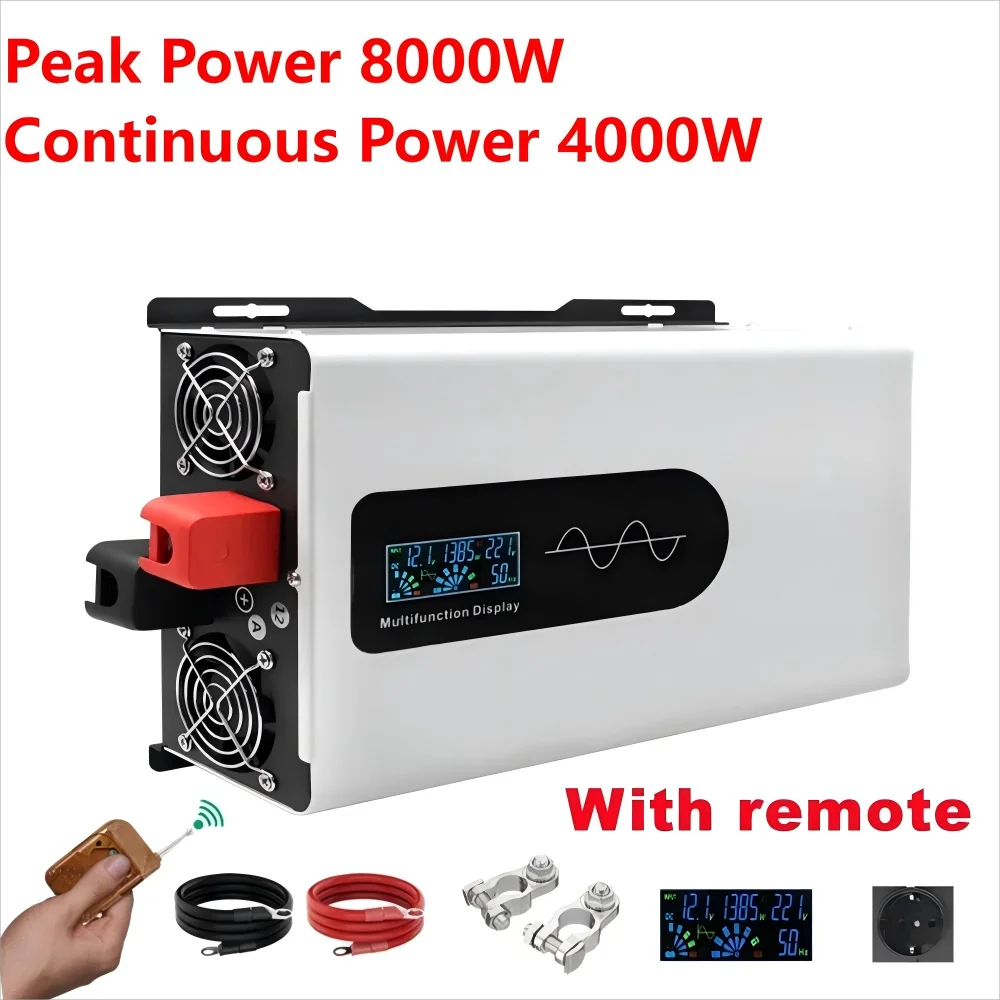 12000W 10000W 8000W Pure Sine Wave Inverter DC 12V 24V 48V 72V 92V To AC 220V 110V Solar Power Bank Inverter Frequency Converter